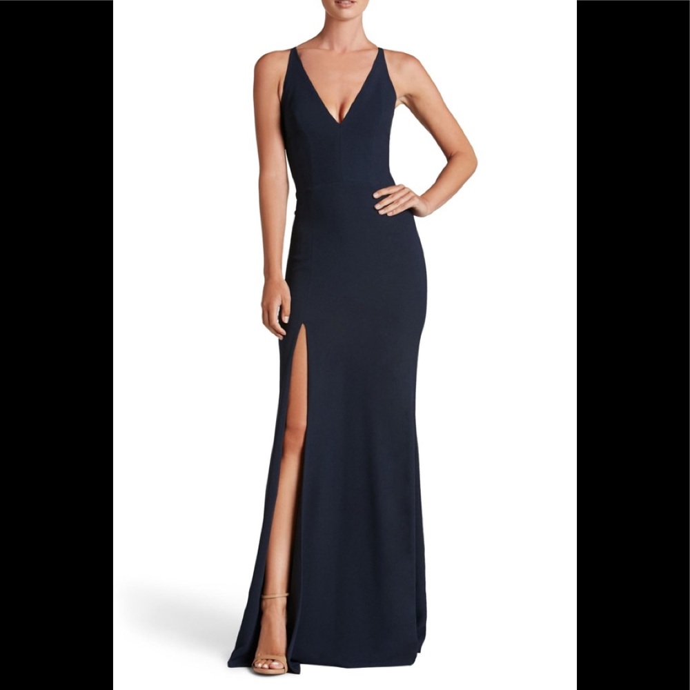 Dress The population iris slit crepe gown